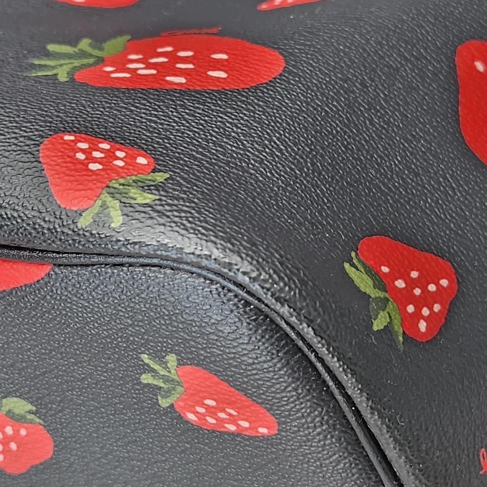 Coach Tote Bag Black Red Strawberry Print Gallery CH510 Kawaii Limited Edition - Picture 13 of 16